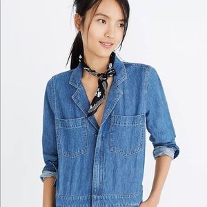 Madewell Denim Zipfront Coveralls M